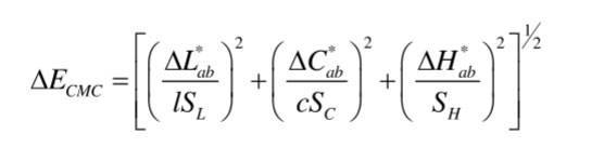 CMC色差计算公式01